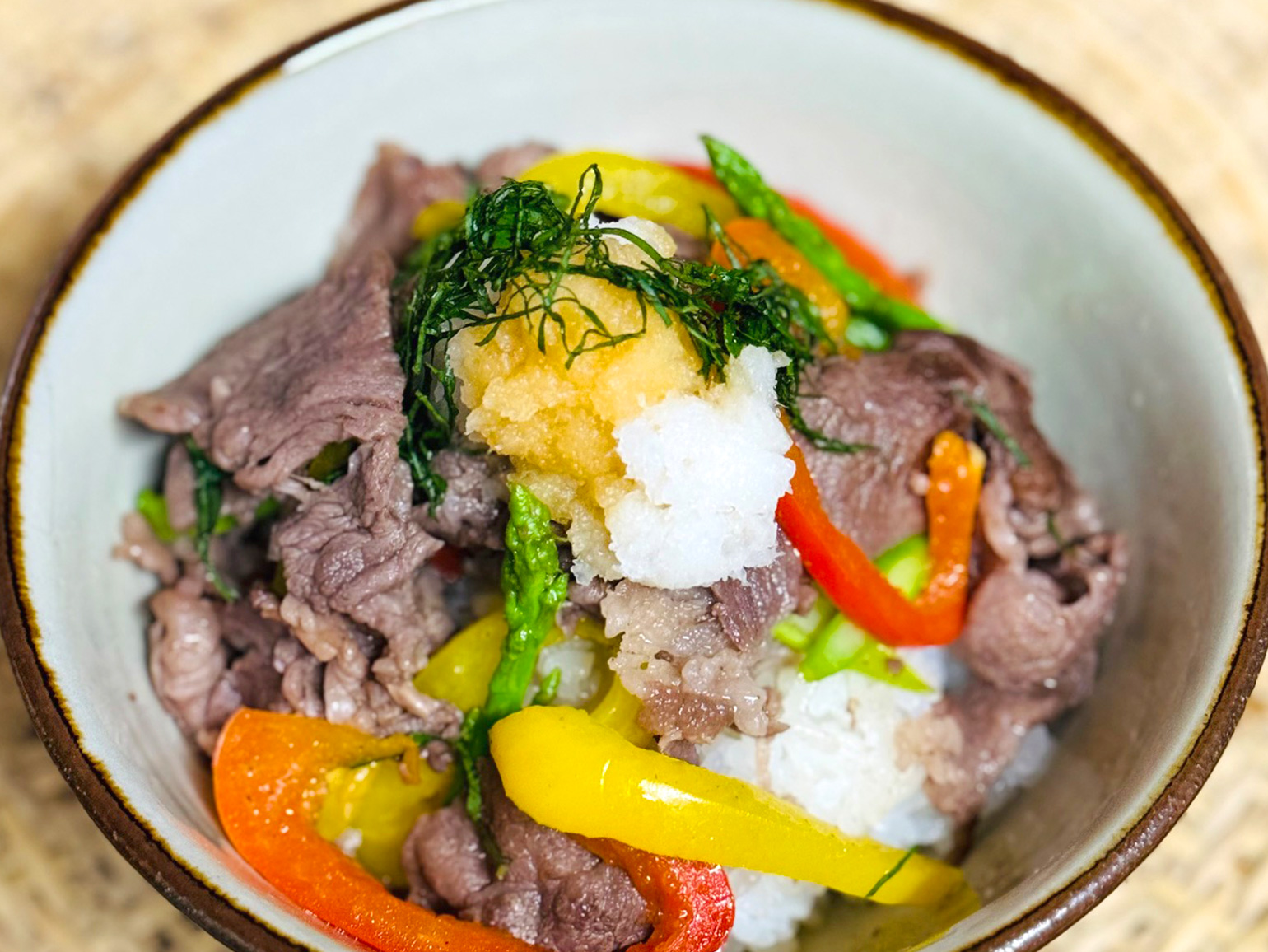 おろしポン酢さっぱり牛丼